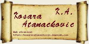 Kosara Atanacković vizit kartica
